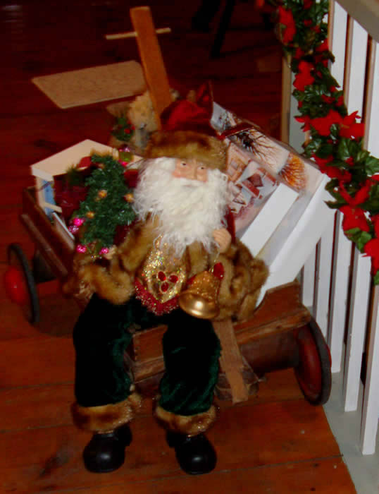 Santa decorates the hall at the Dousman Stagecoach Inn.