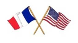 french flag : American and french alliance and friendship Stock Photo